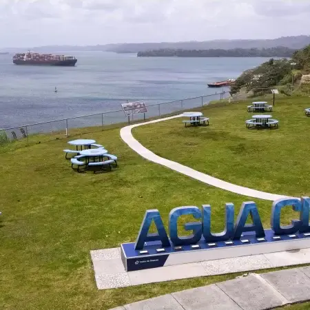 View at the Panama Canal Agua Clara visitors Center