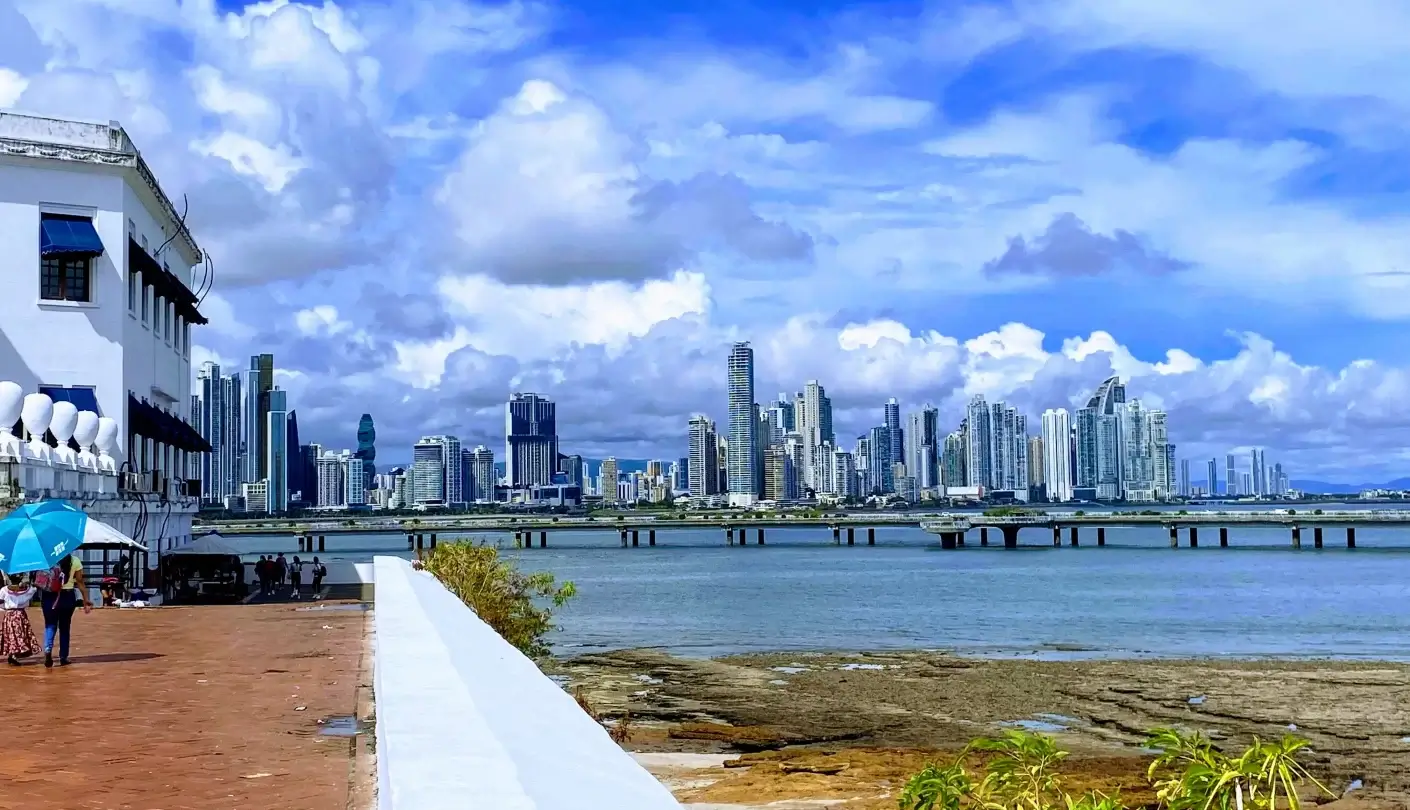 Panama City skyline view from Casco Viejo
